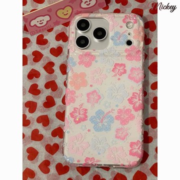 iphone手機殼.ins風古早甜妹花朵適用蘋果17/16/15promax手機殼16pro/12/13卡通
