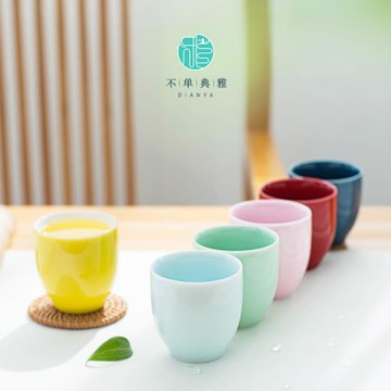 青瓷靜心杯茶杯 大號主人杯功夫茶具單杯陶瓷品茗杯家用杯子茶碗