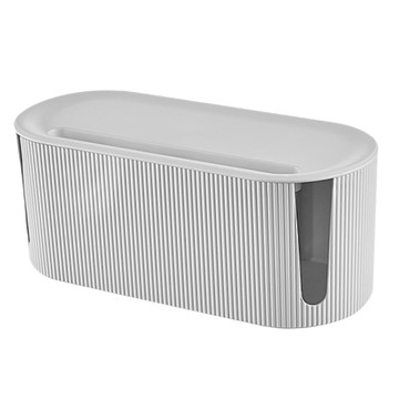 KUIBAO 快豹生活 Morandi條紋莫蘭迪延長線收納盒  簡約白  1個