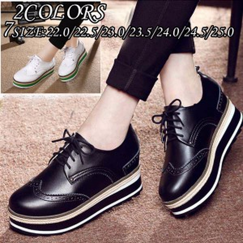 インヒールスニーカー レディース 厚底ソール スニーカー 美脚 インヒール7cm カジュアル オックスフォードシューズ 黒 白 通販 Lineポイント最大1 0 Get Lineショッピング