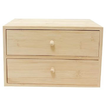 實木抽屜收納盒 自然木紋 多功能擺放 長25cm 寬16cm 高16cm  顏色隨機  2層