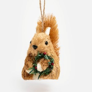 艾禮思劍麻造型吊飾11cm 聖誕圈松鼠(客製)