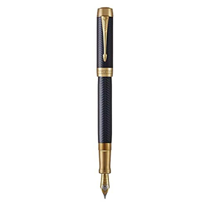 PARKER パーカー 万年筆 M 中字 デュオフォールド プレステージ センテニアル ブルーシェブロンGT 1931370 両用式 正規輸