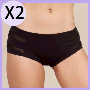 【Khoo】白白褲無痕中腰黑x2(抑菌防護異味.護墊掰掰)XS-2XL