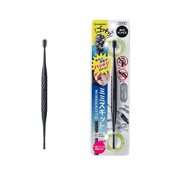 日本綠鐘專利附矽膠頭刷旋轉耳扒(黑色,G-2169)