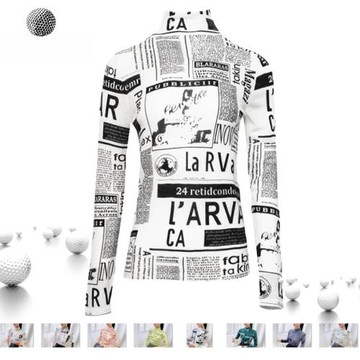 高爾夫球衣服裝女半高領打底衫女秋冬黑色長袖t恤女保暖內搭上衣