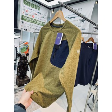 日線紫標款戶外山系寬松復古男女同款圓領套頭動態保暖速干抓絨衣