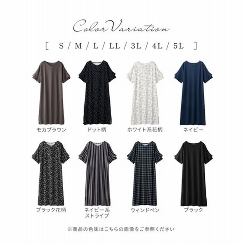 ネイビー ドット柄 フリル袖 ワンピース（レッドヴァレンティノ ドット 