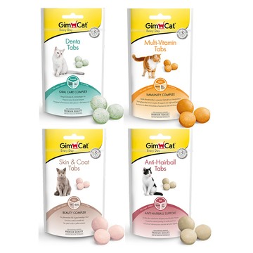 Hartz 【2包】竣寶GimCat 貓咪3合1營養錠 40g (潔牙/護膚亮毛/化毛/維他命)