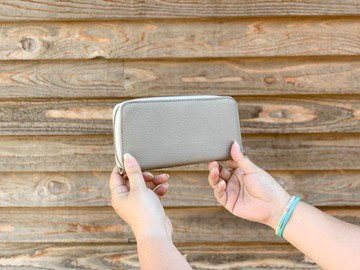 CLAY時尚迷人的灰粘土拉鍊錢包夏日之美CZW-HWH-H