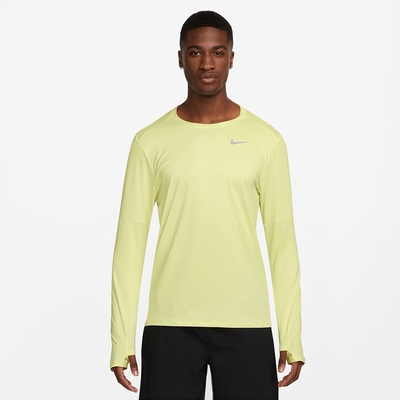 NIKE 上衣 男款 長袖上衣 運動 AS M NK DF ELMNT CREW 螢光綠 DD4755-331