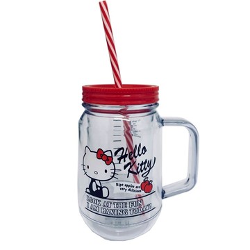 【領券滿額折100】 HelloKitty塑膠梅森杯(400ml)
