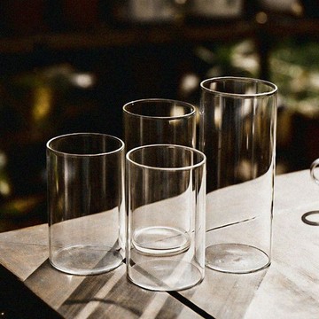 🥇隔日達出💎早餐牛奶杯透明圓形家用無色日式飲料啤酒茶水果汁杯高硼硅玻璃