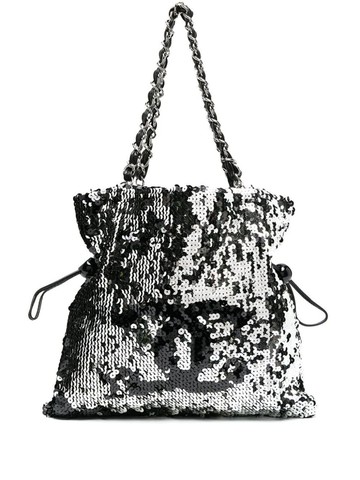 CHANEL Pre-Owned - 2008 CC-logo sequin tote bag - unisex - Sequin - One Size - Black