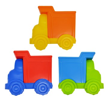 Learning Resources 收納小卡車 Set 3個收納盒 + 1個提把底座 提把設計  1盒  多色