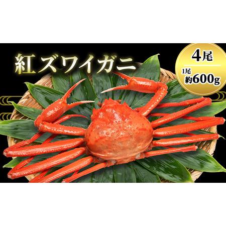 ふるさと納税 カニ 紅ずわいがに 600g前後×4尾 茹でガニ 蟹 かに ベニズワイガニ 紅ずわい蟹 紅ズワイガニ ズワイガニ ずわい蟹 ずわいがに.. 福井県若狭町