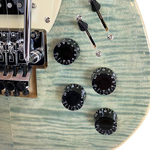 GoDpsMusic String Sawtooth ET Hybrid Electric Guitar with Floyd Rose, Flame Maple Grass Stained Blue Jean, with ChromaCast Pro Series Gig Bag,