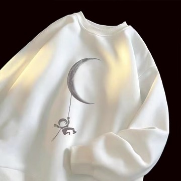大學T男 套頭衛衣男 ins情侶同款潮流簡版衛衣 圓領長袖衛衣 日韓款寬鬆簡約圖案 百搭上衣