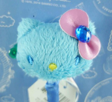 【震撼精品百貨】Hello Kitty 凱蒂貓 KITTY絨毛原子筆-藍色 震撼日式精品百貨