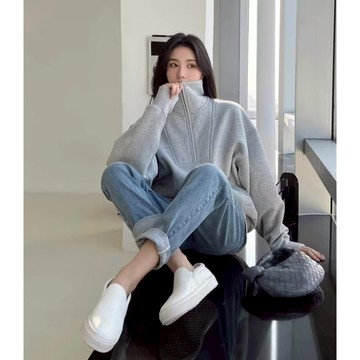 奈看服飾/100棉刷毛保暖美式領厚磅挺闊版寬鬆大學Tee 二色 保暖 秋冬保暖大學tee 保暖上衣