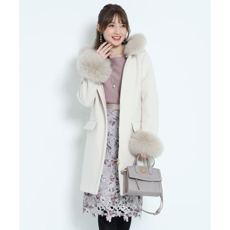 【美品】アプワイザーリッシェ　フード、ファー、ブローチ付き　5wayコート アプワイザー リッシェ】【美人百花/andGIRL12月号掲載】フード