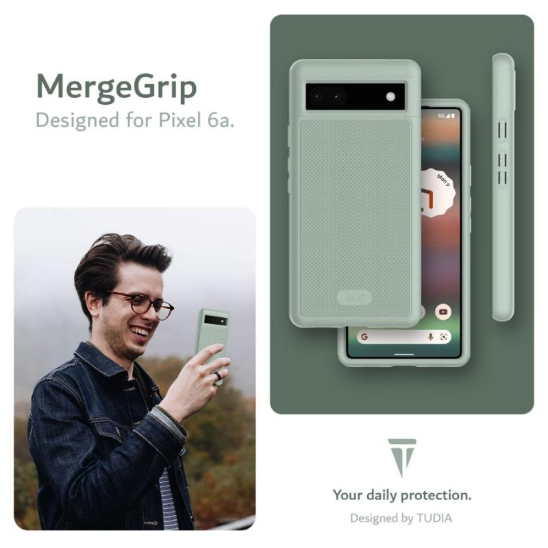 TUDIA Google Pixel 6a ケース、「MergeGrip」米軍MIL規格 2層保護耐