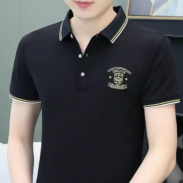 時髦百搭～純棉POLO衫 男士短袖休閒商務上衣 夏季新款翻領團體服T恤 商務休閒上衣 短袖T恤男 夏季短袖polo