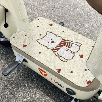 ⭐臺灣熱賣好物⭐卡通可愛絲圈電動車腳墊西高地小狗刮沙蹭泥耐髒墊子通用自由裁剪