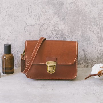 真皮極簡輕巧斜背包腰包 8008-1 棕