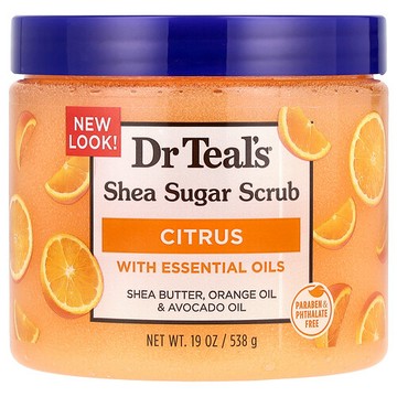 Dr. Teal's, 乳木果糖磨砂膏，柑橘香，19 盎司（538 克）