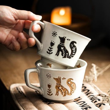 咖啡杯套裝拉花杯子馬克陶瓷杯下午茶餐具拿鐵杯特別好看的早餐杯