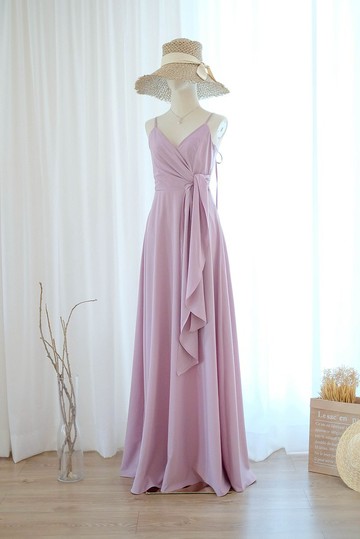 淺紫色長洋裝 新娘伴娘服 婚紗 派對禮服