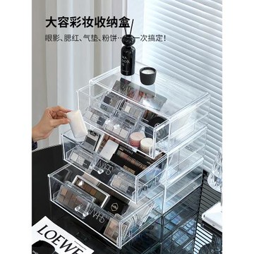 眼影盤收納盒亞克力粉餅化妝品置物架桌面甲油彩妝口紅分隔抽屜盒