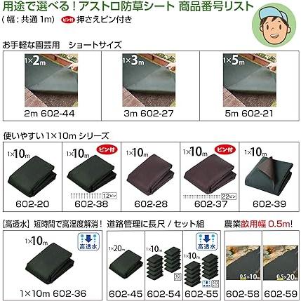 アストロ 防草シート 1×20m 厚手生地が日光をシャットアウト 敷くだけで雑草の生育を抑制(01_グリーン)