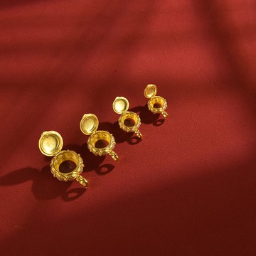 藏傳佛教嗄屋系列 純銀925 蓮花圓嗄屋