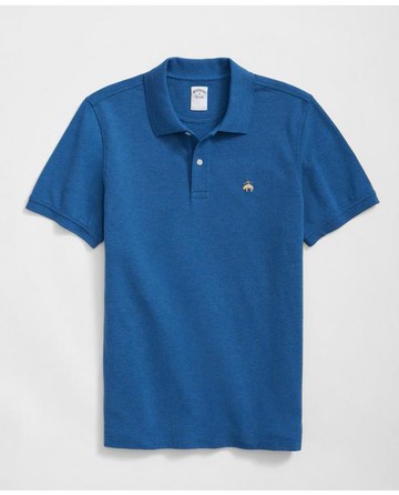 Brooks Brothers Men's Golden Fleece Stretch Supima Polo Shirt | Blue Heather | Size Large