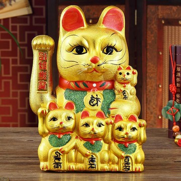 招財貓 插電貓插電式自動搖手五福臨門開業禮品店鋪收銀臺裝飾發財貓「限時特惠」