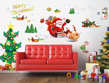 壁貼【橘果設計】耶誕老公公 DIY組合壁貼/牆貼/壁紙/客廳臥室浴室幼稚園室內設計裝潢