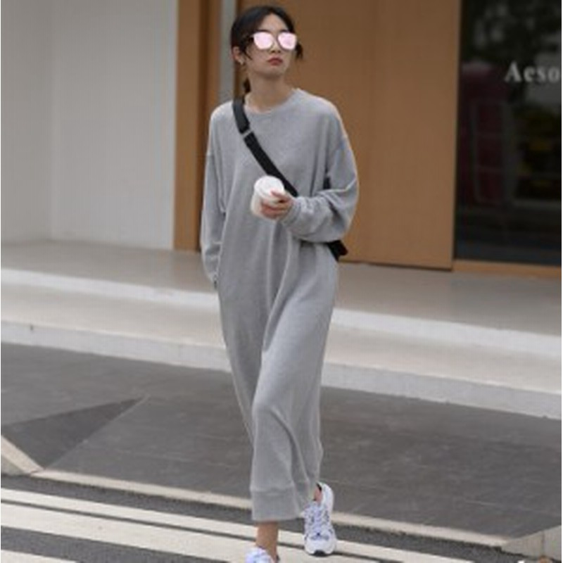 秋冬新作 トレーナー ロングワンピース レディース ワンピース スウェット ワンピース ロング ロングワンピース 長袖 ラウンドネック オ 通販 Lineポイント最大1 0 Get Lineショッピング