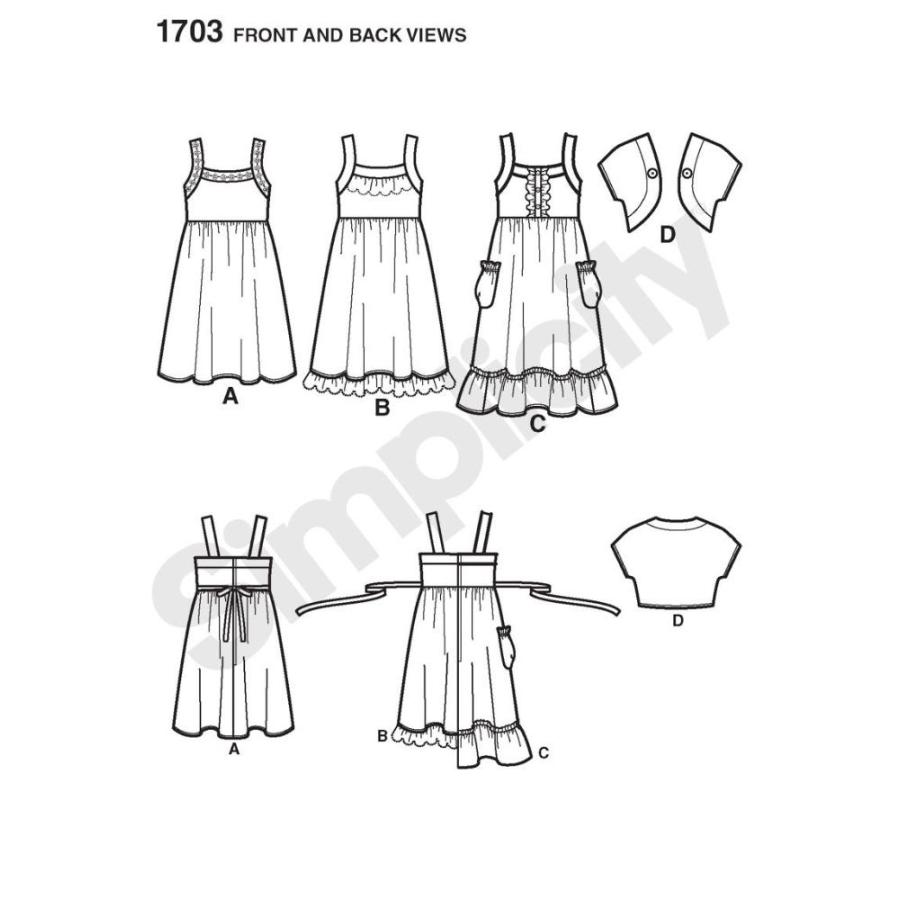 Simplicity Karen Z Pattern 1703 Girls Dress in Two Lengths and Bolero Sizes