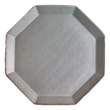 壽山窯 angel八角皿 陶瓷盤 日本美濃燒  灰綠  1個