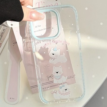 ✨手機保護殼✨甜美卡通小狗iPhone16promax蘋果15手機殼適用17韓系13透明11少女