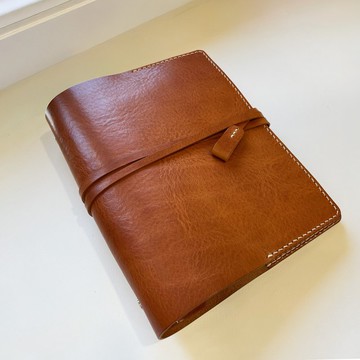 艾曼紐 A5 六孔活頁皮革筆記本/手帳/植鞣革/手作皮革-琥珀色