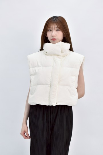 (L) log road質感無袖白色外套