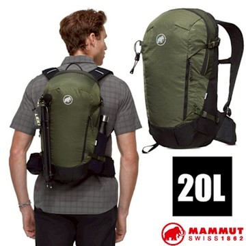 【MAMMUT 長毛象】Lithium 20 男輕量登山健行攀登背包20L_2530-03172-40294 深沼澤綠/黑