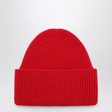 Red wool and cashmere beanie