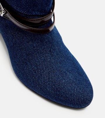 Ganni Kat denim knee-high wedge boots