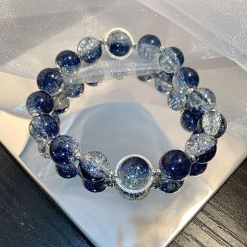 爆款好物🌈🌈小紅書海藍石手鍊宇宙藍色韓版淨化星空星海藍色手鍊手串