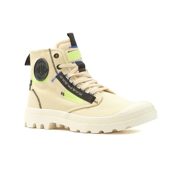 【PALLADIUM】PAMPA HI RE-CRAFT 靴子 中性 奶油 有機再生帆布 高筒 77220210