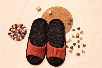 AC RABBIT 低均壓室內機能氣墊拖鞋-露趾款-橘色 舒適 減壓 原創